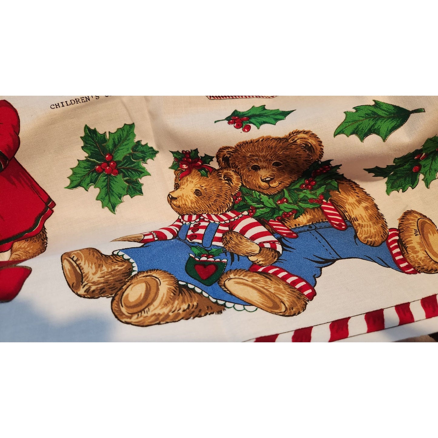 Craft Kit Peppermint Teddy Bear Applique  45" x 36"  Angels Teddy Bears Ornaments Bows