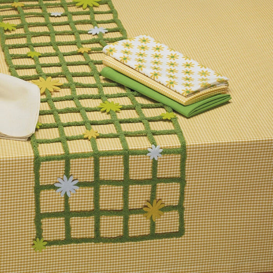 Tablecloth Design Imports Daffodil Checkered Cotton Nantucket  60 x 88"
