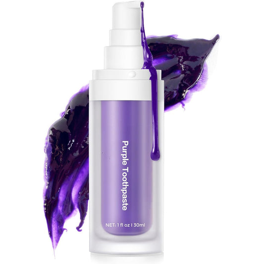GlorySmile Purple Toothpaste for Teeth Whitening, Color Corrector Teeth Whitening Toothpaste, Purple