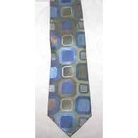 Tie Blue Green Brown Silk  Neck Tie John Ashford Brand  60 " Long  3 1/2"  Wide
