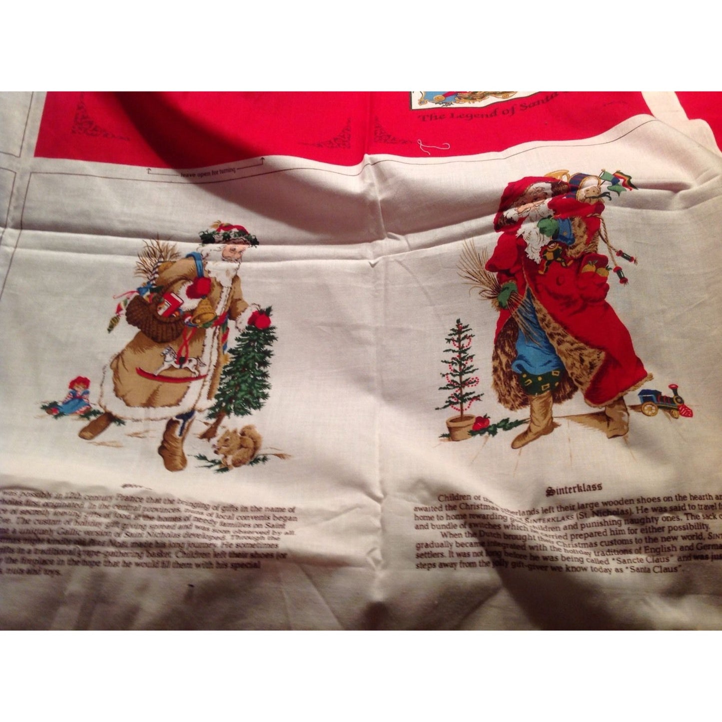 Craft Kit Father Christmas The Legend of Santa Claus Book Fabric with Instructions 44" x 36" Cranston Printworks