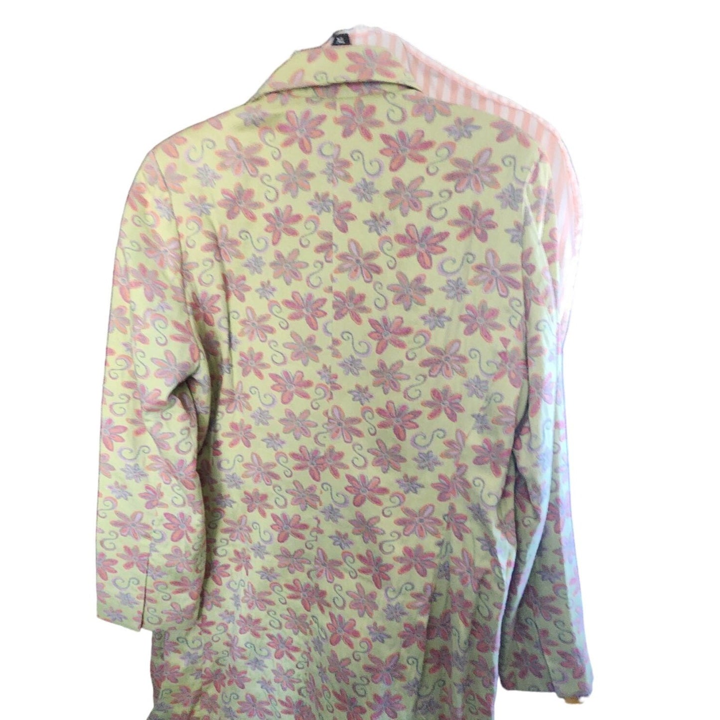 Jacket JDS Collection Size 1 X  Green Multi Colored Flowers Button Down Pockets