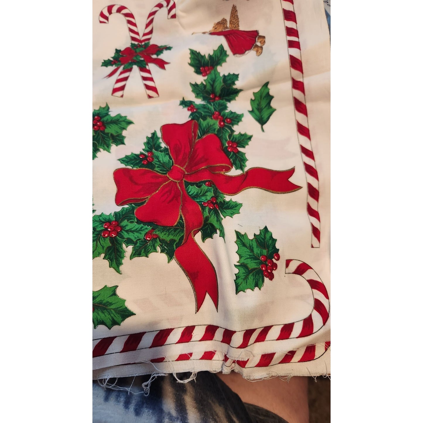 Craft Kit Peppermint Teddy Bear Applique  45" x 36"  Angels Teddy Bears Ornaments Bows