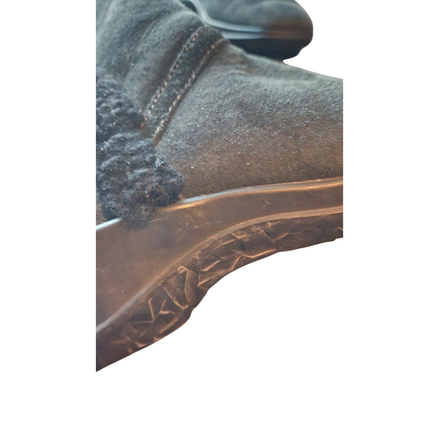 Clarks Artisan Collection Black Leather Shearling Lined Tall Boots Womens 6.5M Warm & Stylish Winter Footwear