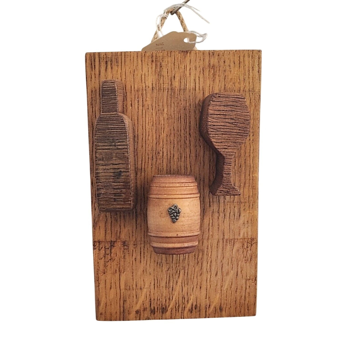 Wood Wine Barrel Sign Wine Bottle Barrel Wine Glass Wine Stave Stained Hanger