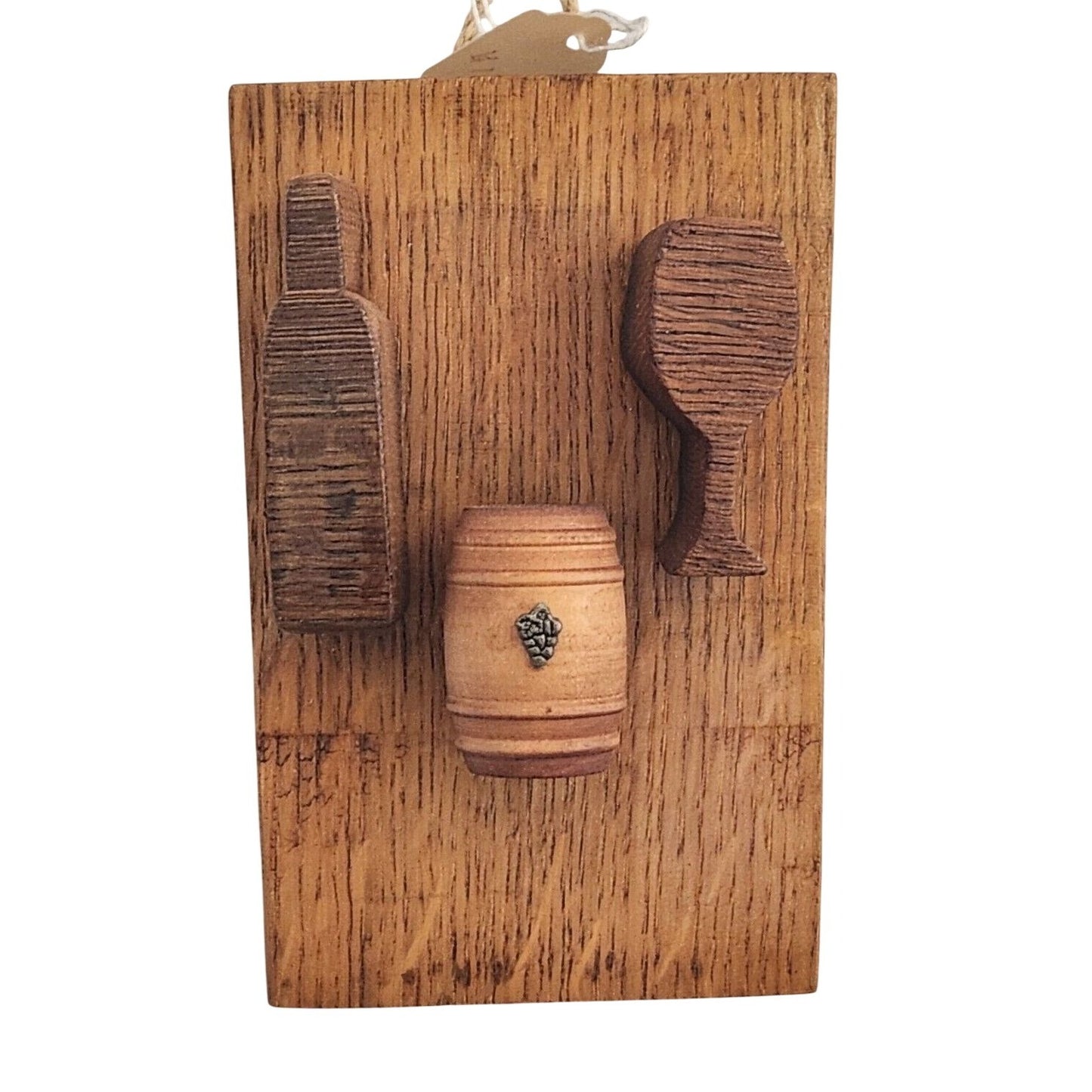 Wood Wine Barrel Sign Wine Bottle Barrel Wine Glass Wine Stave Stained Hanger