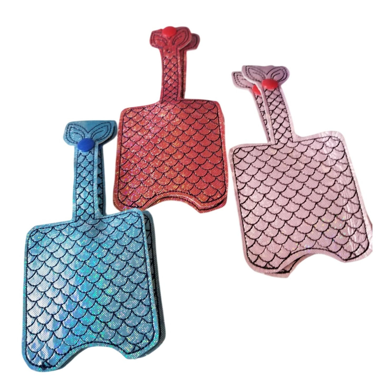 Bath & Body Works 1 oz Hand Sanitizer Set of 6 Mermaid Embroidered Faux Leather Holder