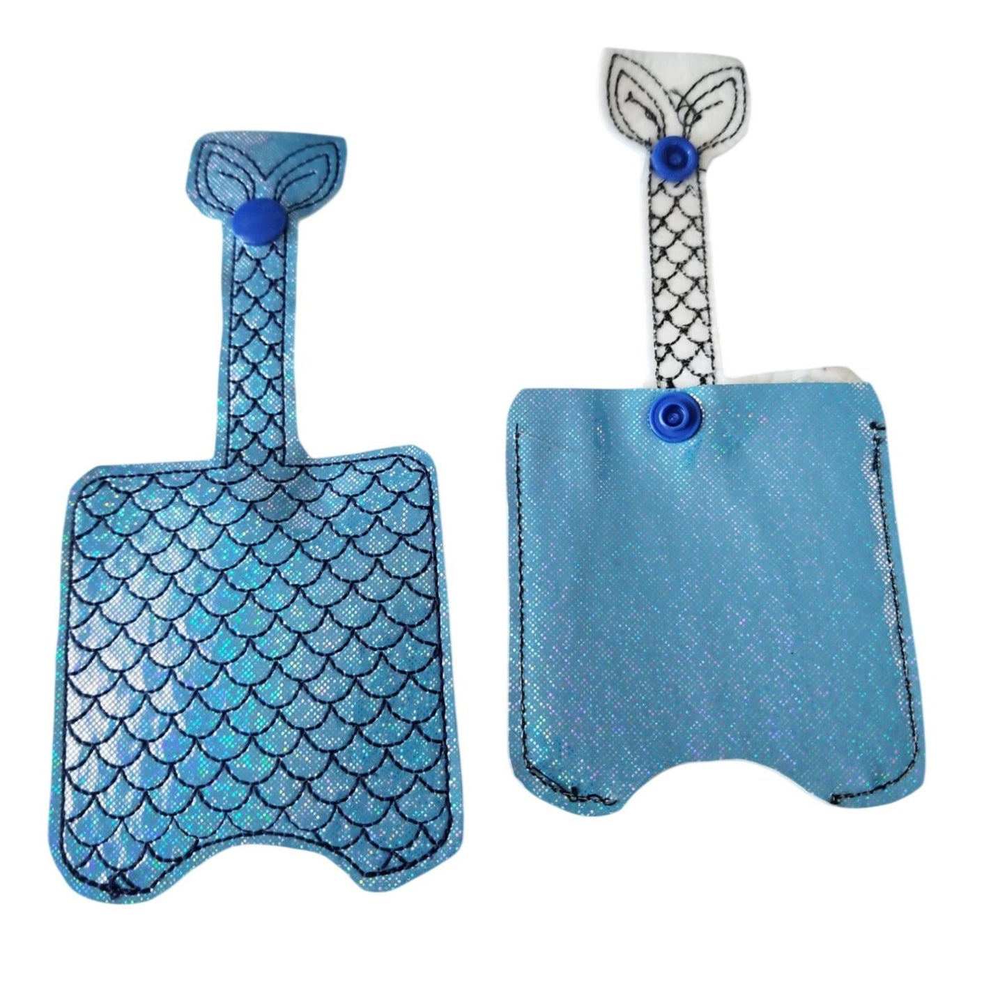 Bath & Body Works 1 oz Hand Sanitizer Set of 6 Mermaid Embroidered Faux Leather Holder