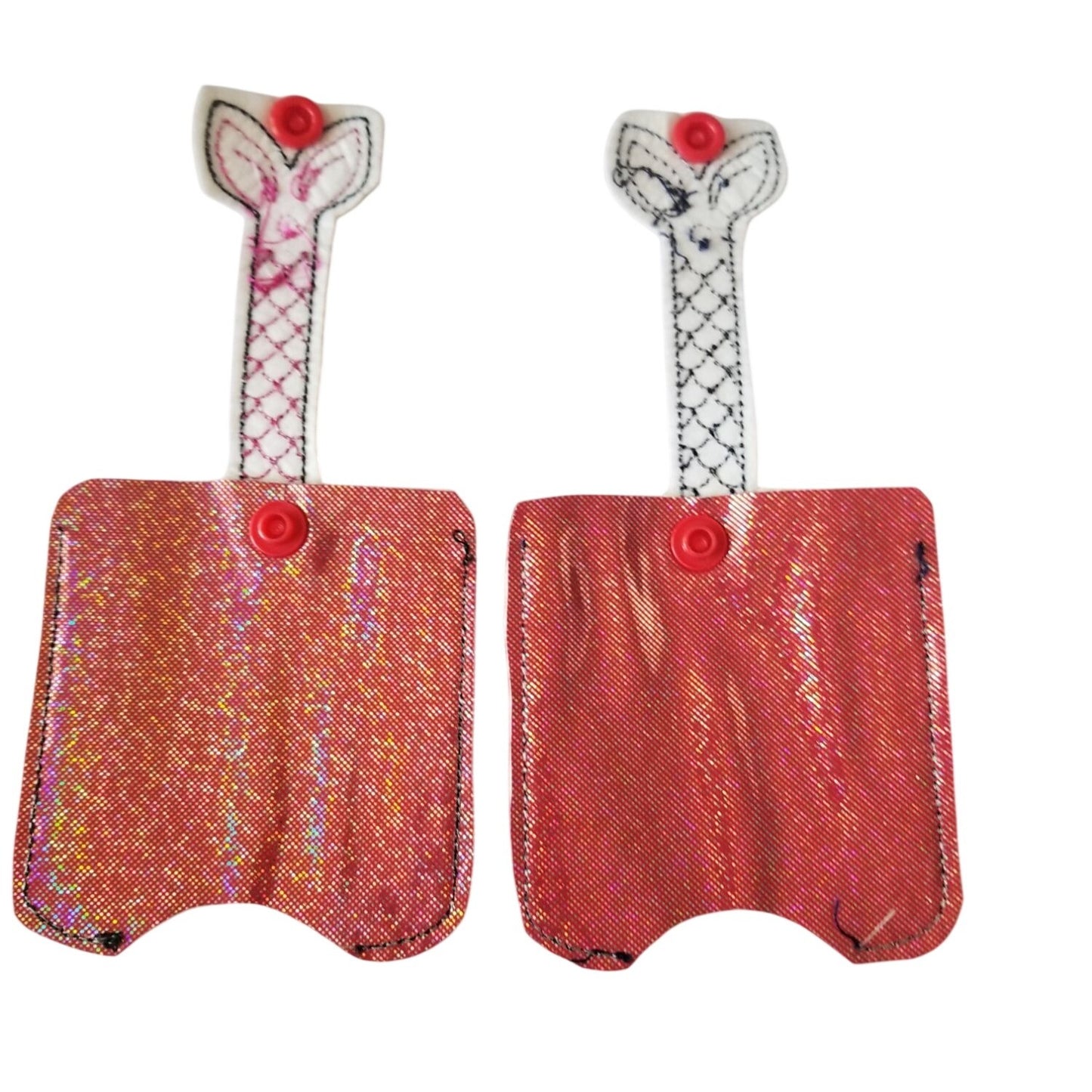Bath & Body Works 1 oz Hand Sanitizer Set of 6 Mermaid Embroidered Faux Leather Holder