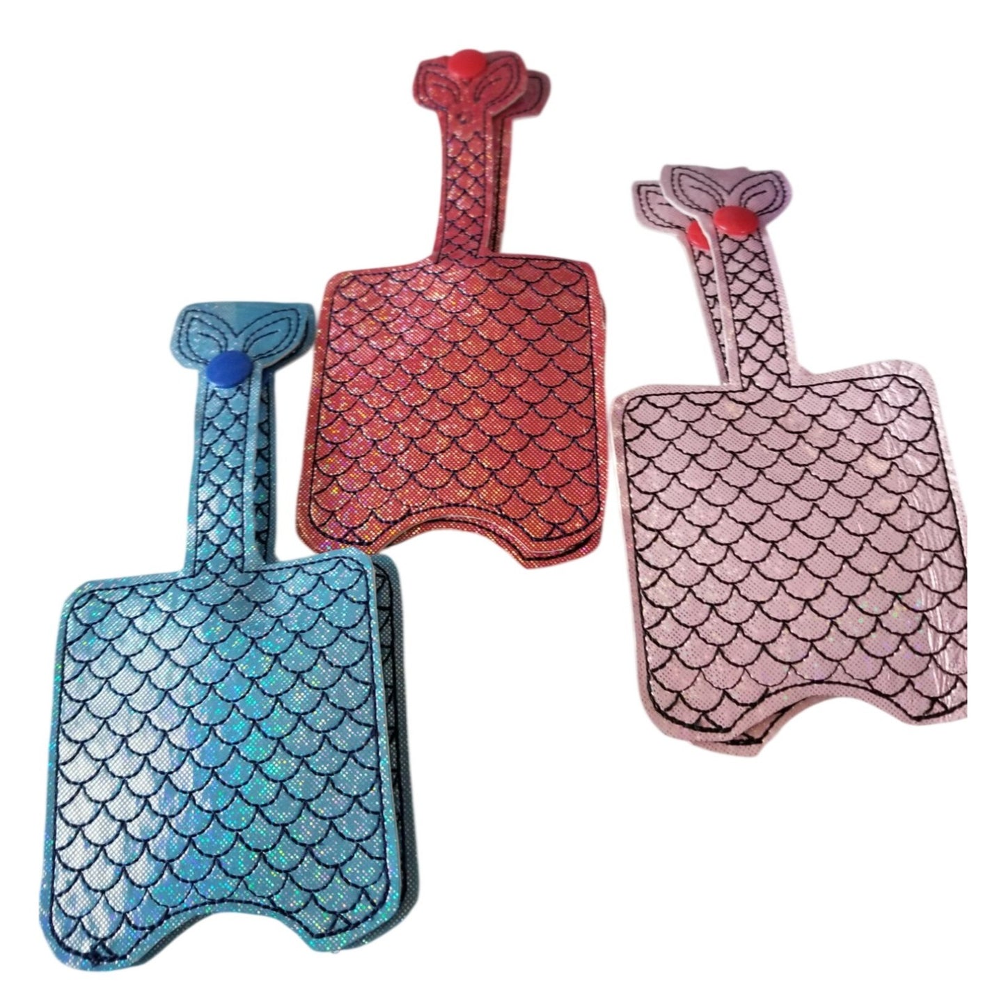 Bath & Body Works 1 oz Hand Sanitizer Set of 6 Mermaid Embroidered Faux Leather Holder