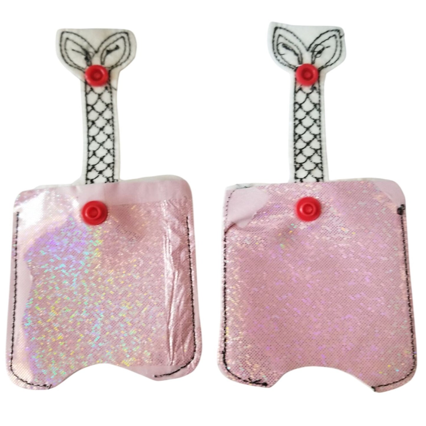 Bath & Body Works 1 oz Hand Sanitizer Set of 6 Mermaid Embroidered Faux Leather Holder