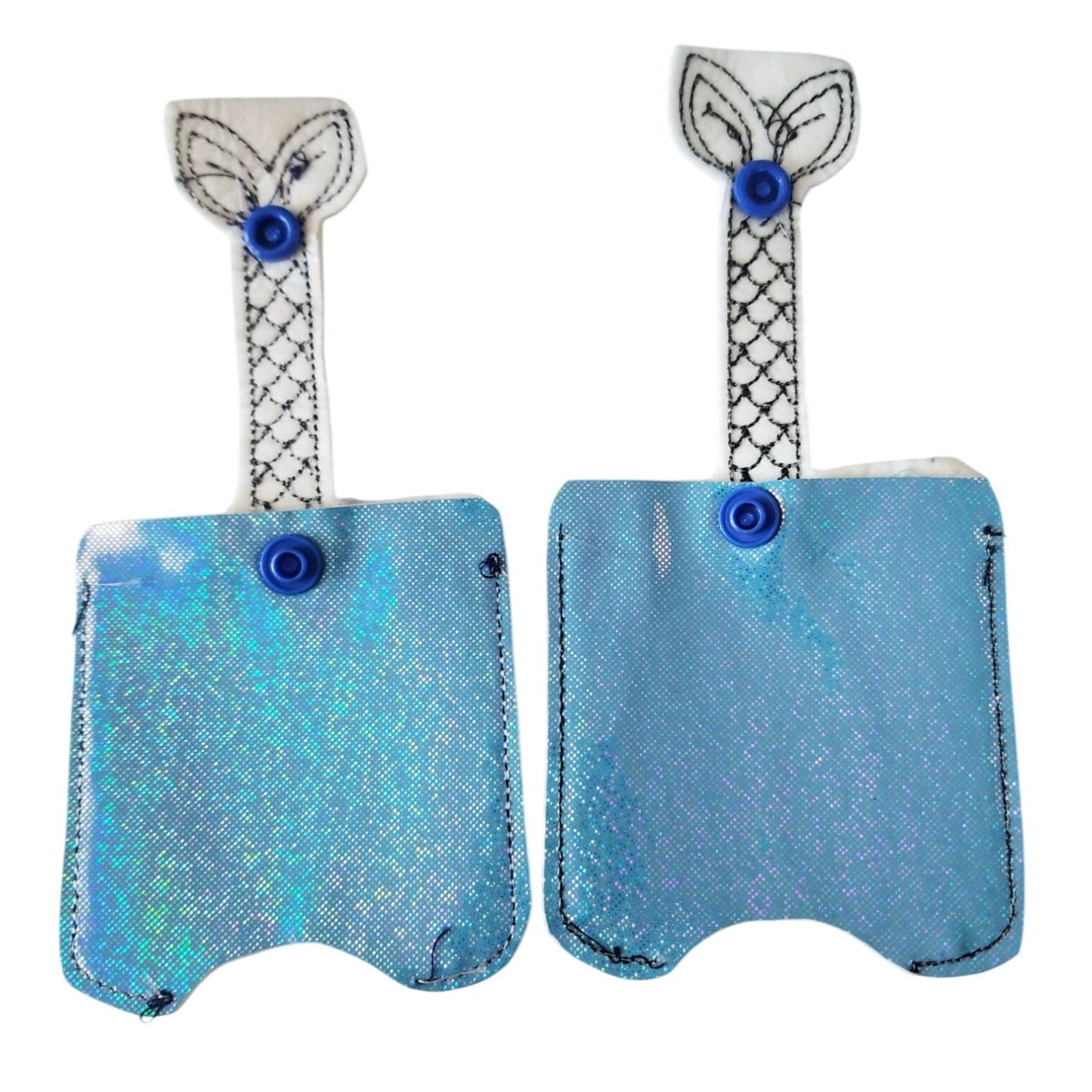 Bath & Body Works 1 oz Hand Sanitizer Set of 6 Mermaid Embroidered Faux Leather Holder