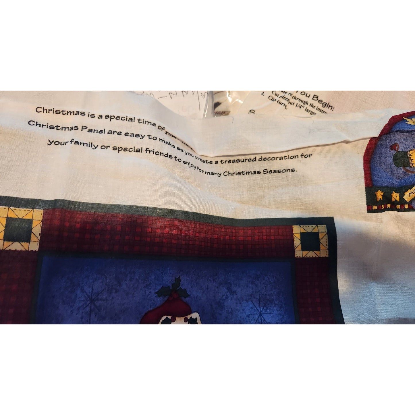 Craft Kit Whispering Pines Christmas Panel 36 x 60 Make several items applique