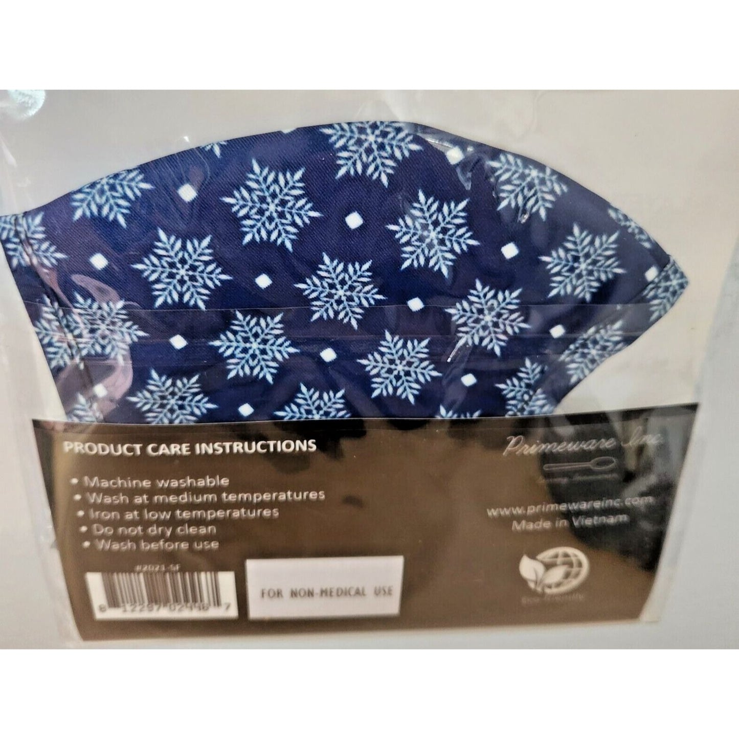 Primeware Mask Snowflakes Design Adult 2 pack 2 layers 100 % Polyester Washable