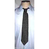 Tie Men's 100 % Silk Neck Tie Puritan Black White Gold Geometric Stripes