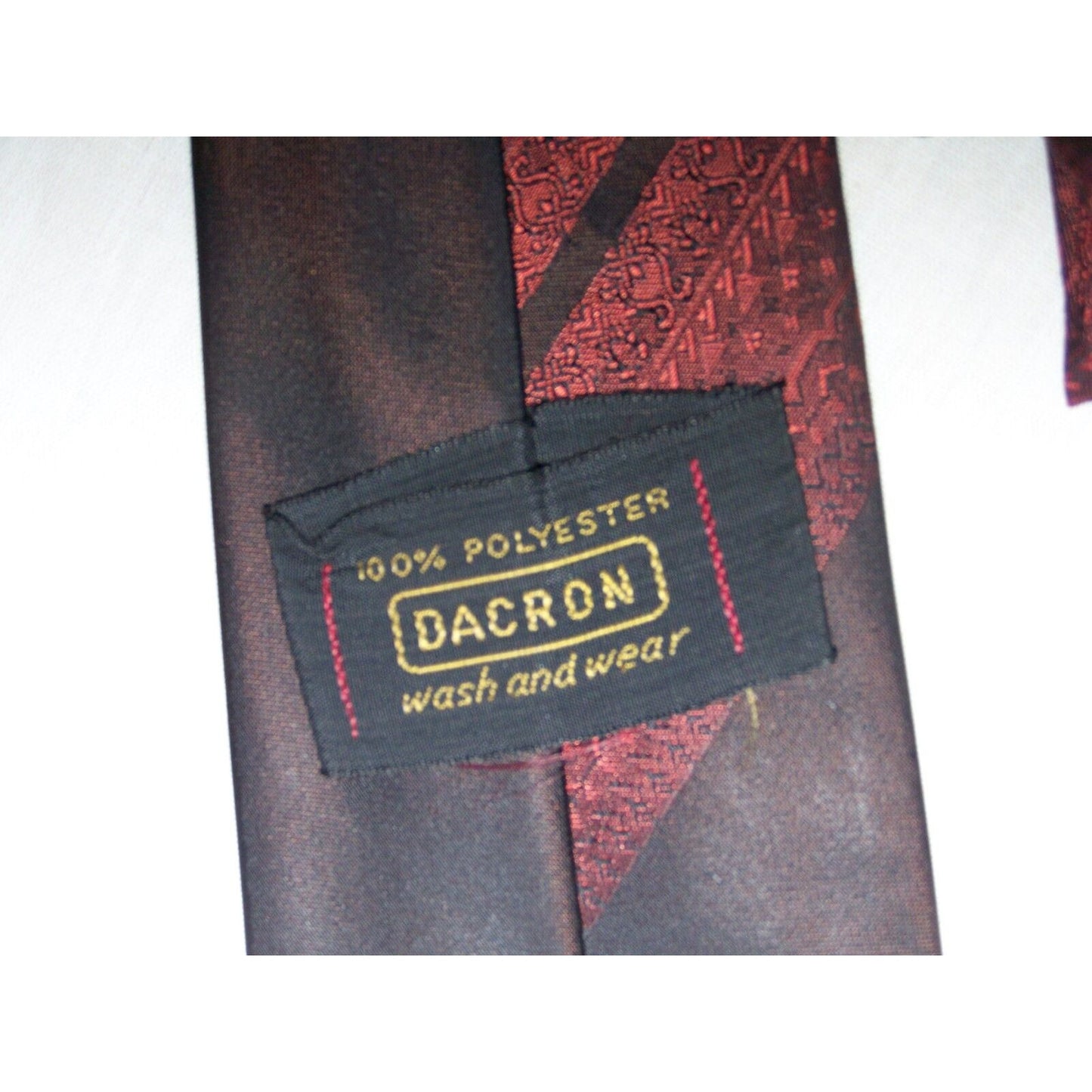 Tie Men's Polyester Neck Tie Burnt Orange Black Geometric Dacron Madmen Style