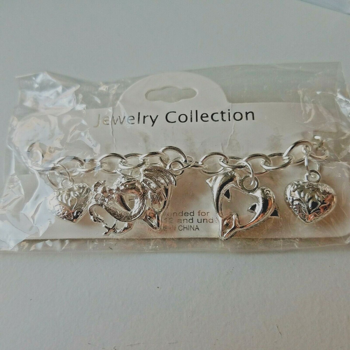 Jewelry Charm Bracelet Hearts Peace Signs Silver Fashion 8"