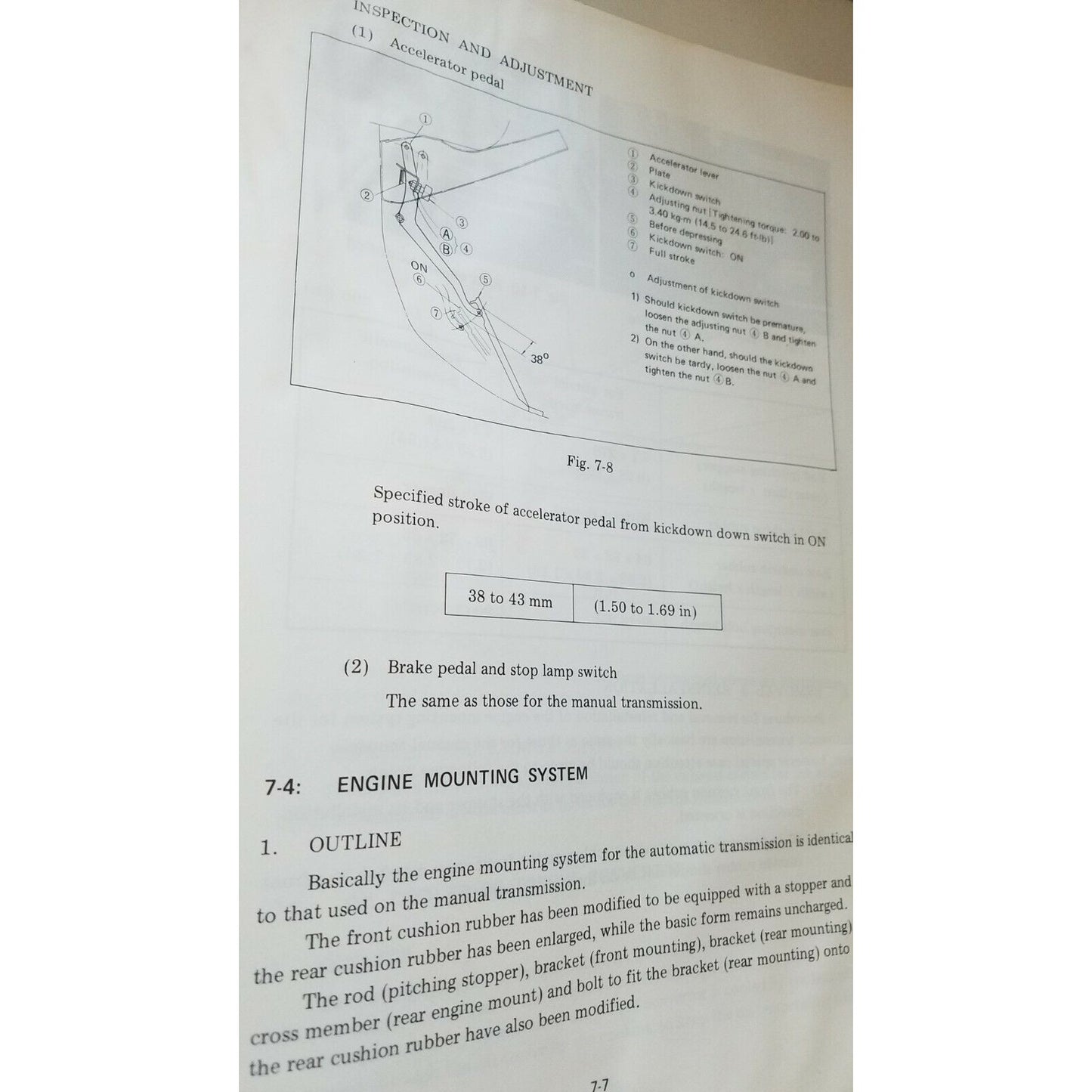 1974   Subaru 1400 1974 Year USA Model Service Manual Automatic Transmission