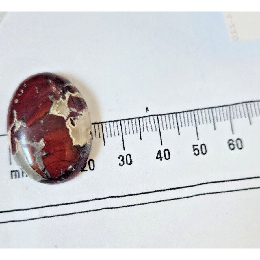 Gemstones Loose Red Brecciated Agate Cabochon 7.4 gr Pendant Size 14 mm x 30 mm