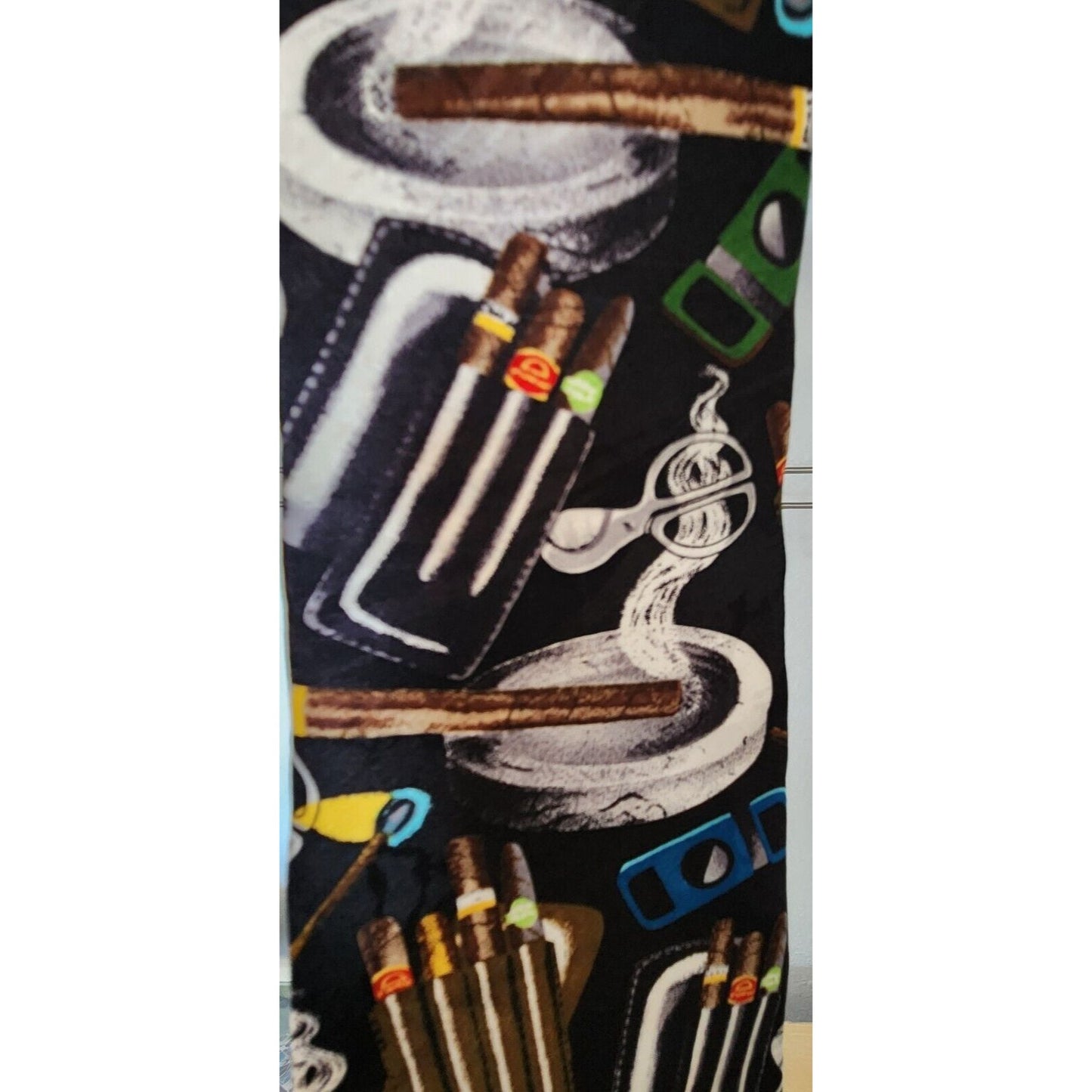 Silk Tie Brand Di Cravatte Black Cigars Tools  Cutter  56" x 4"  100% Silk