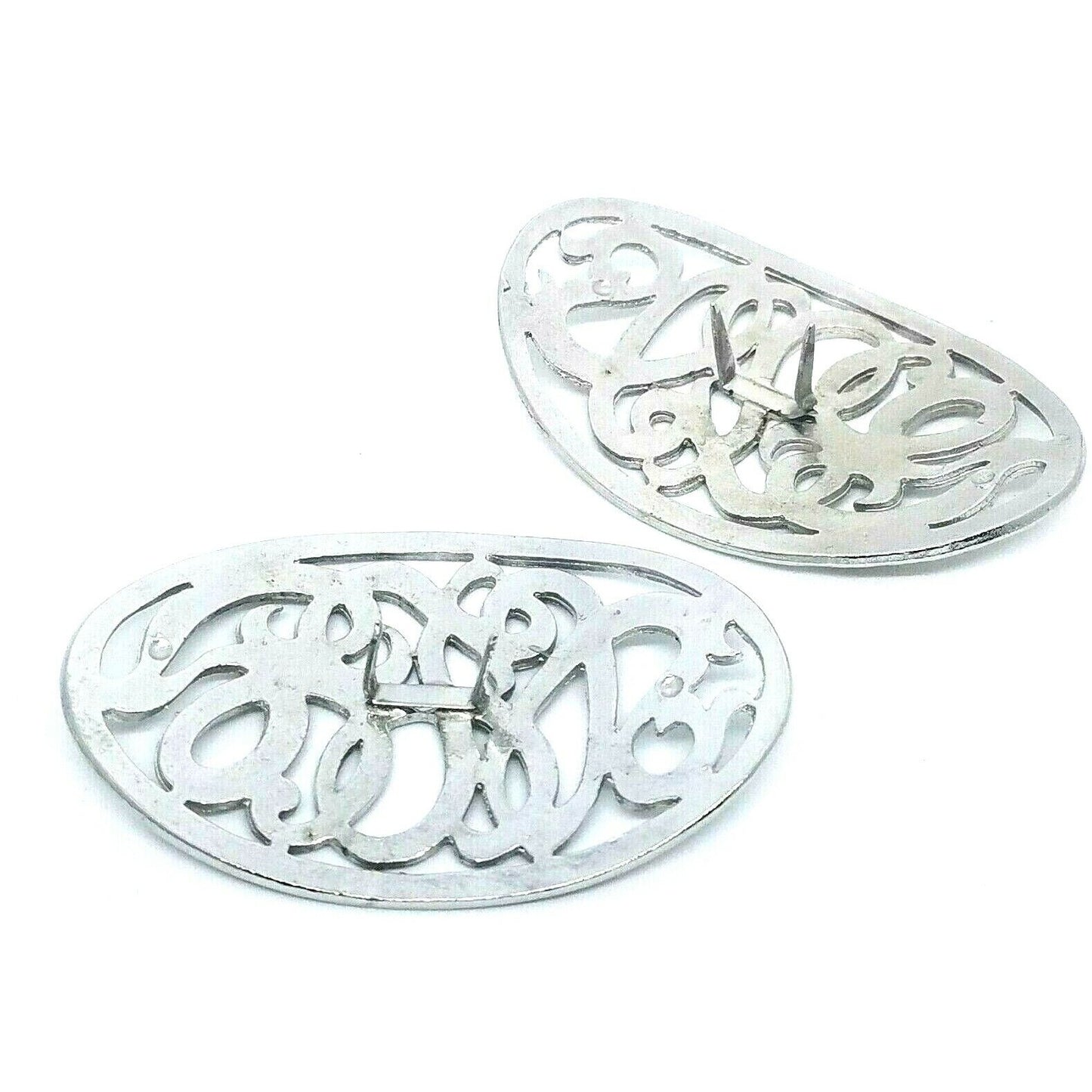 Shoe Clip Vintage 1950's Silver 2 1/4 " Long  1 " Wide