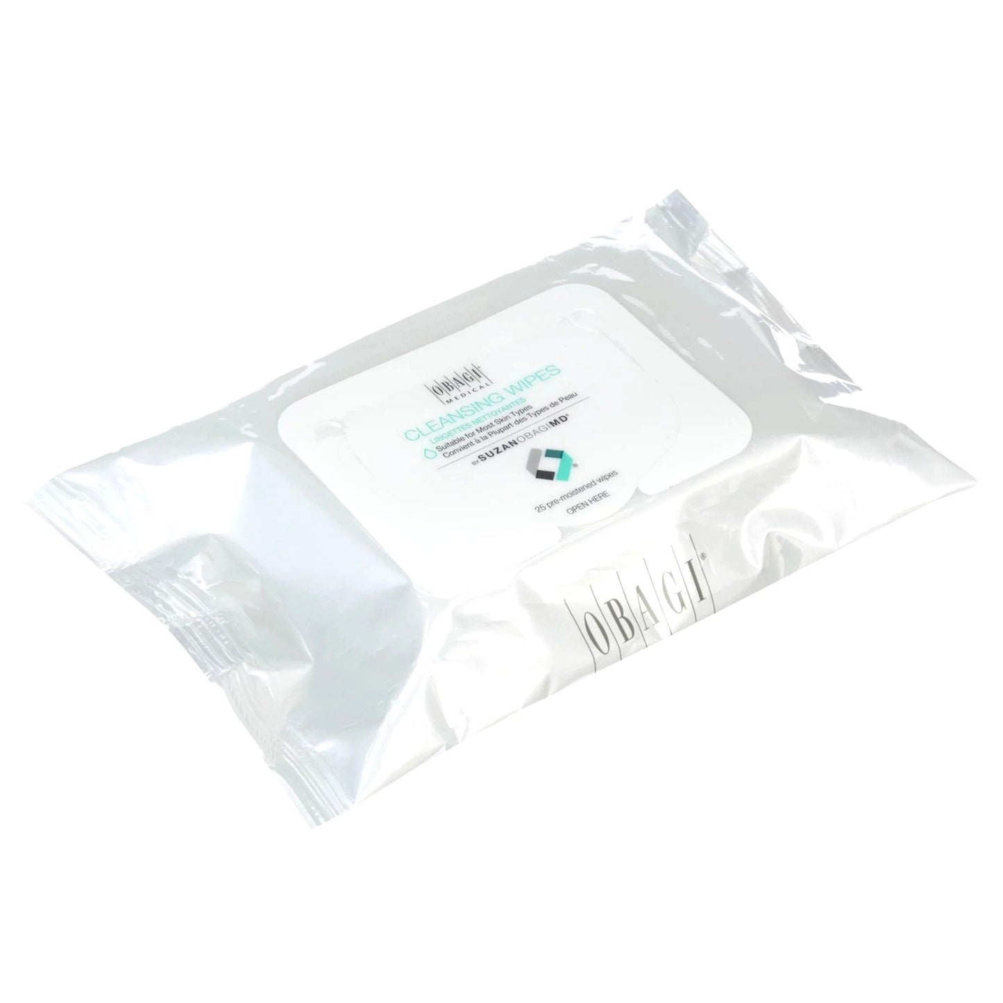 Obagi SUZANOBAGIMD On The Go Hypoallergenic Facial Cleansing Wipes 25 in package