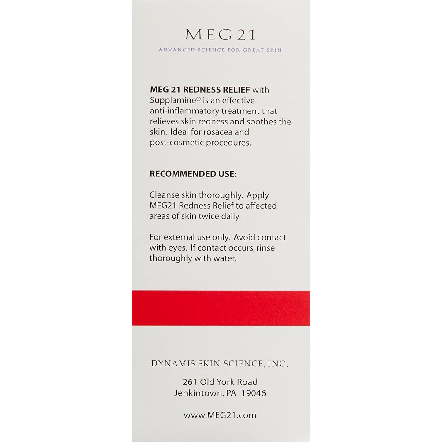 Skin Care MEG 21 Soothe & Calm Redness Relief. Serum reduces inflammation,  1 oz