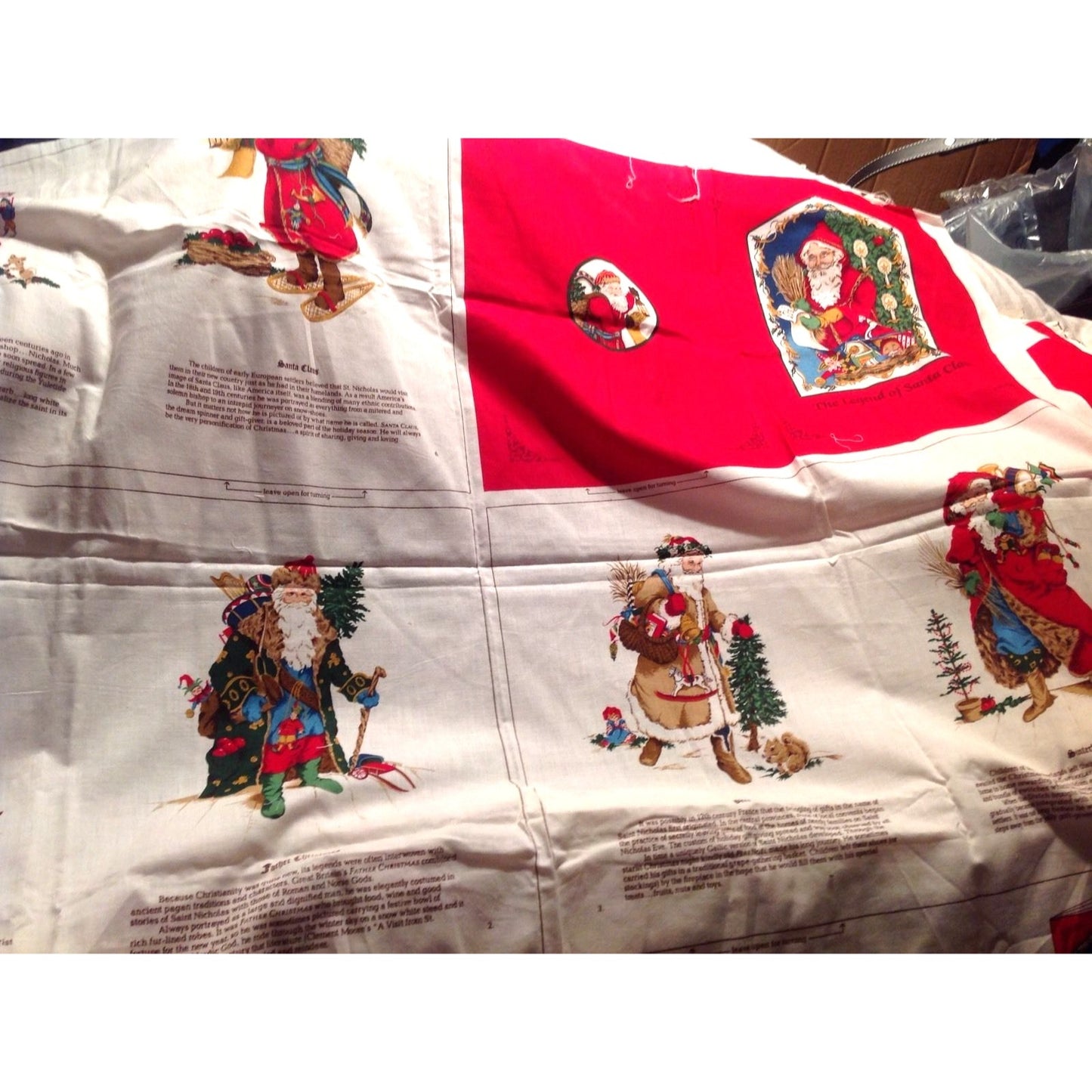 Craft Kit Father Christmas The Legend of Santa Claus Book Fabric with Instructions 44" x 36" Cranston Printworks