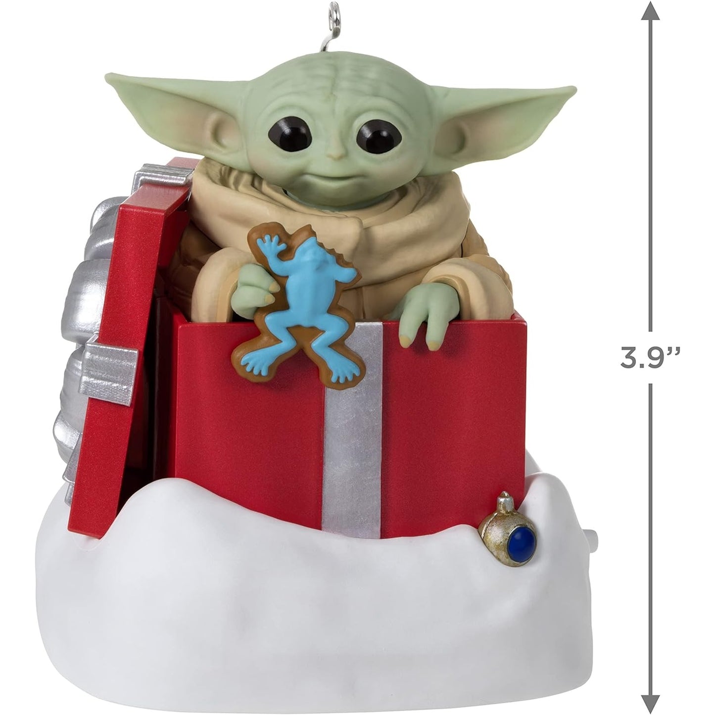 Hallmark Keepsake Christmas Ornament, Star Wars: The Mandalorian Grogu Greetings, Sound and Motion Color:Grogu Greetings