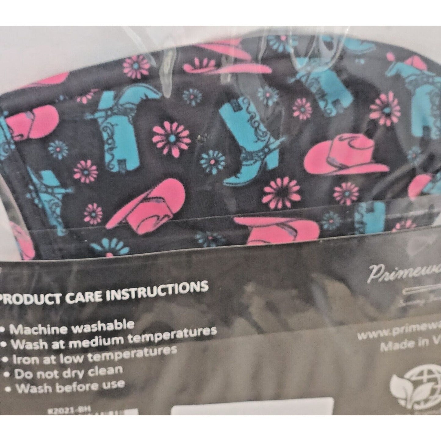 Primeware Mask Cowgirl Design Adult 2 pack 2 layers 100 % Polyester Washable