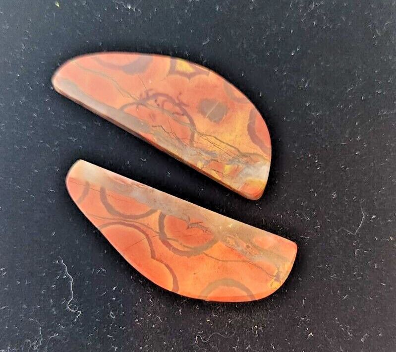 Gemstones Matched Pair Poppy Jasper 10 gr Earrings 50 ct Size 40mm x 10 mm