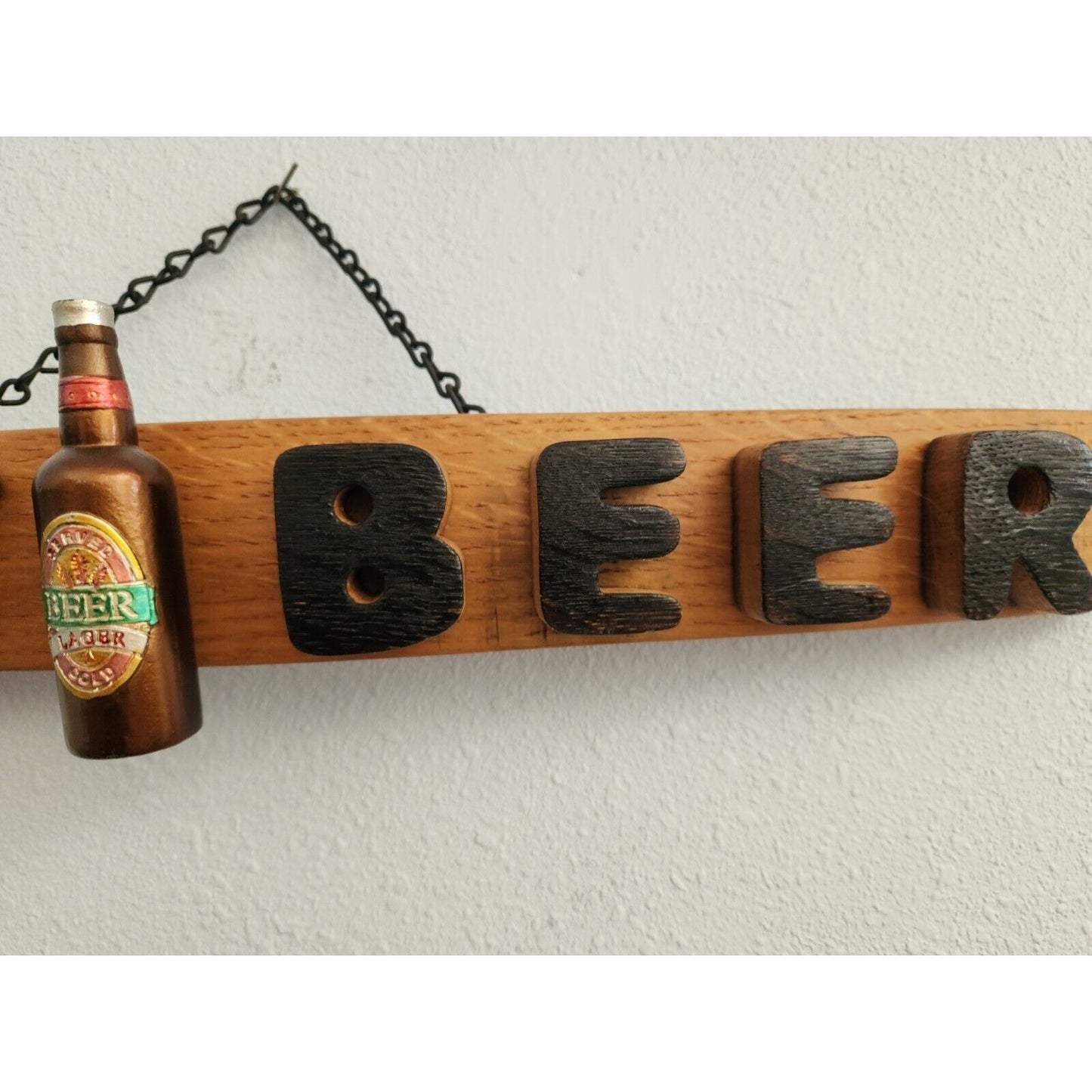 Wood Sign Wine Stave says " Got Beer  ", Beer Ornament, Letters Cut from Stave