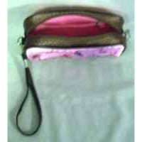 Cosmetic Bag Purse Pink Shoes Size Soft  Zip Top Carrying Strap  6 1/2" by  4"
