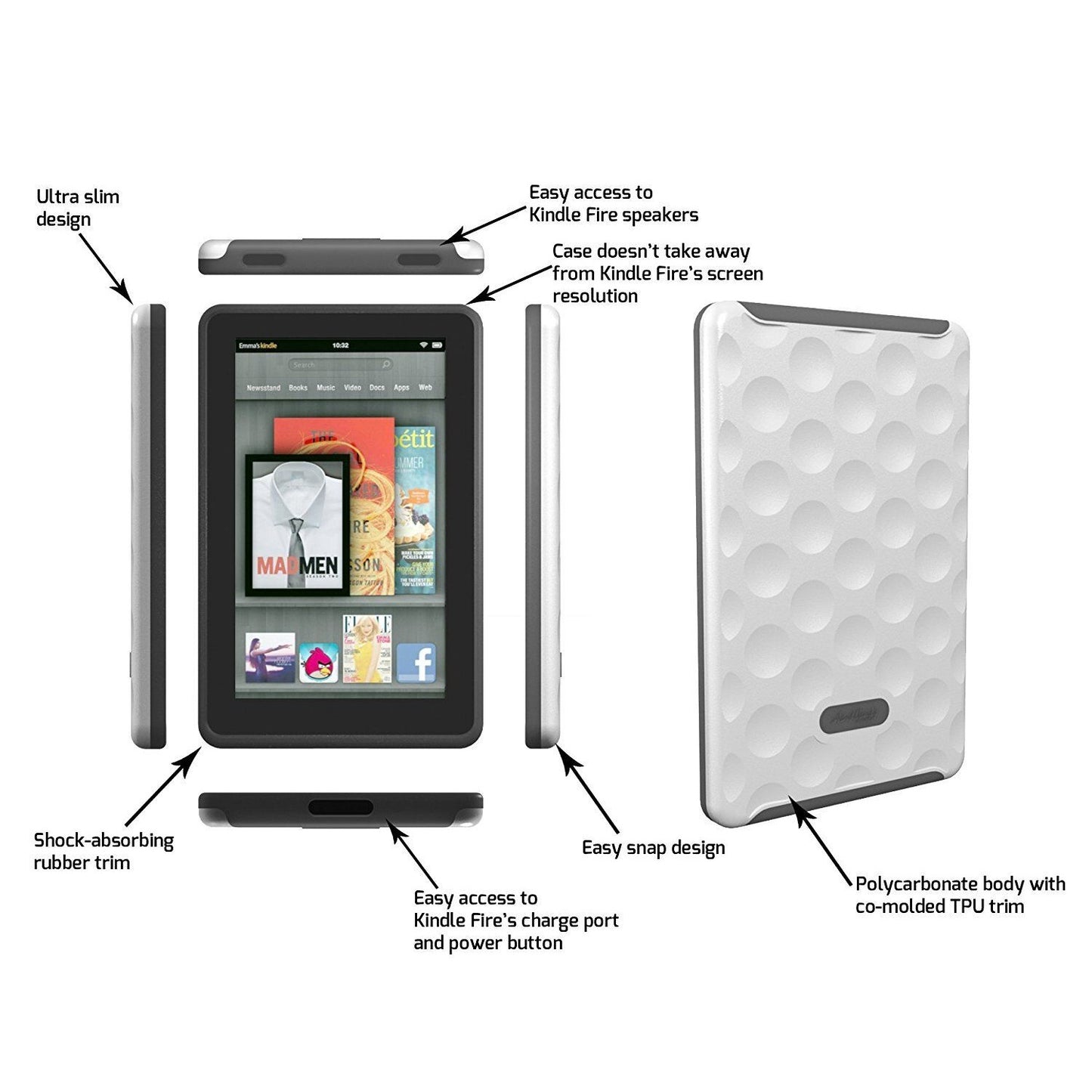 Kindle Fire Hard Candy Case Bubble Case for White Does not fit Kindle Fire HD