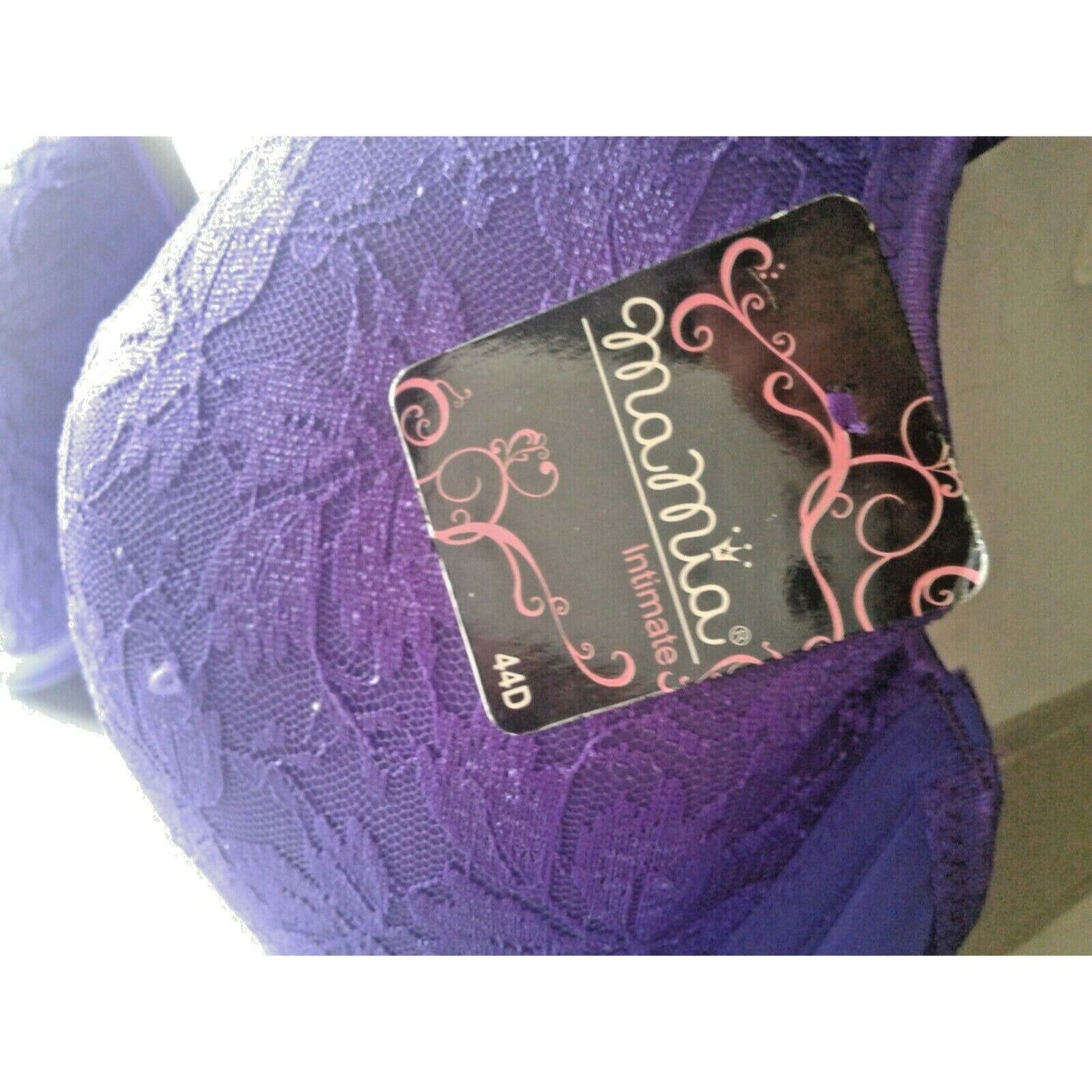 Bra MaMia Size 44 D Purple Lace over light padding underwire