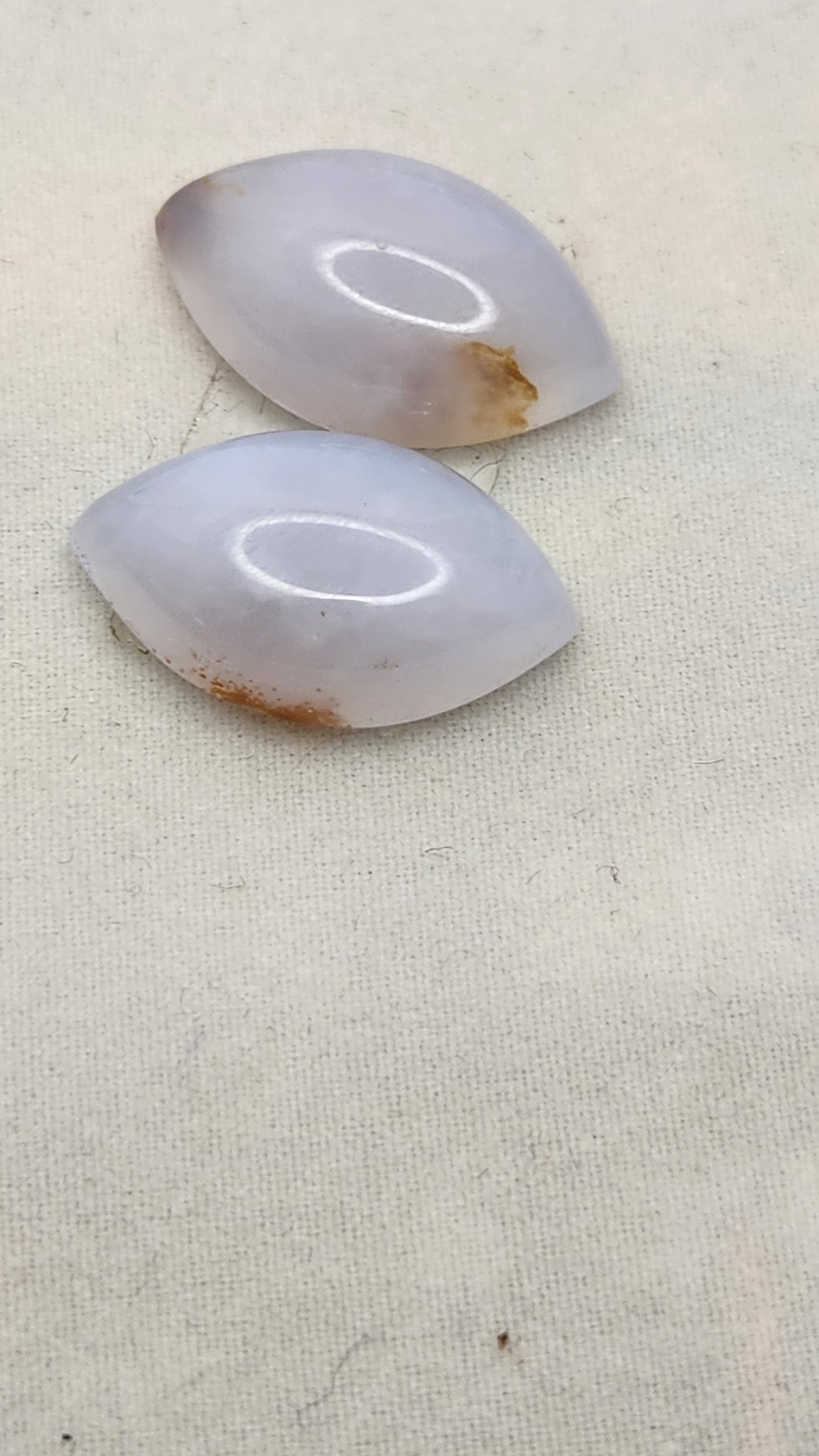 Gemstones Matched Pair Moon Stone 4.1 gr Earrings Size 25 mm x 14 mm 21 ct