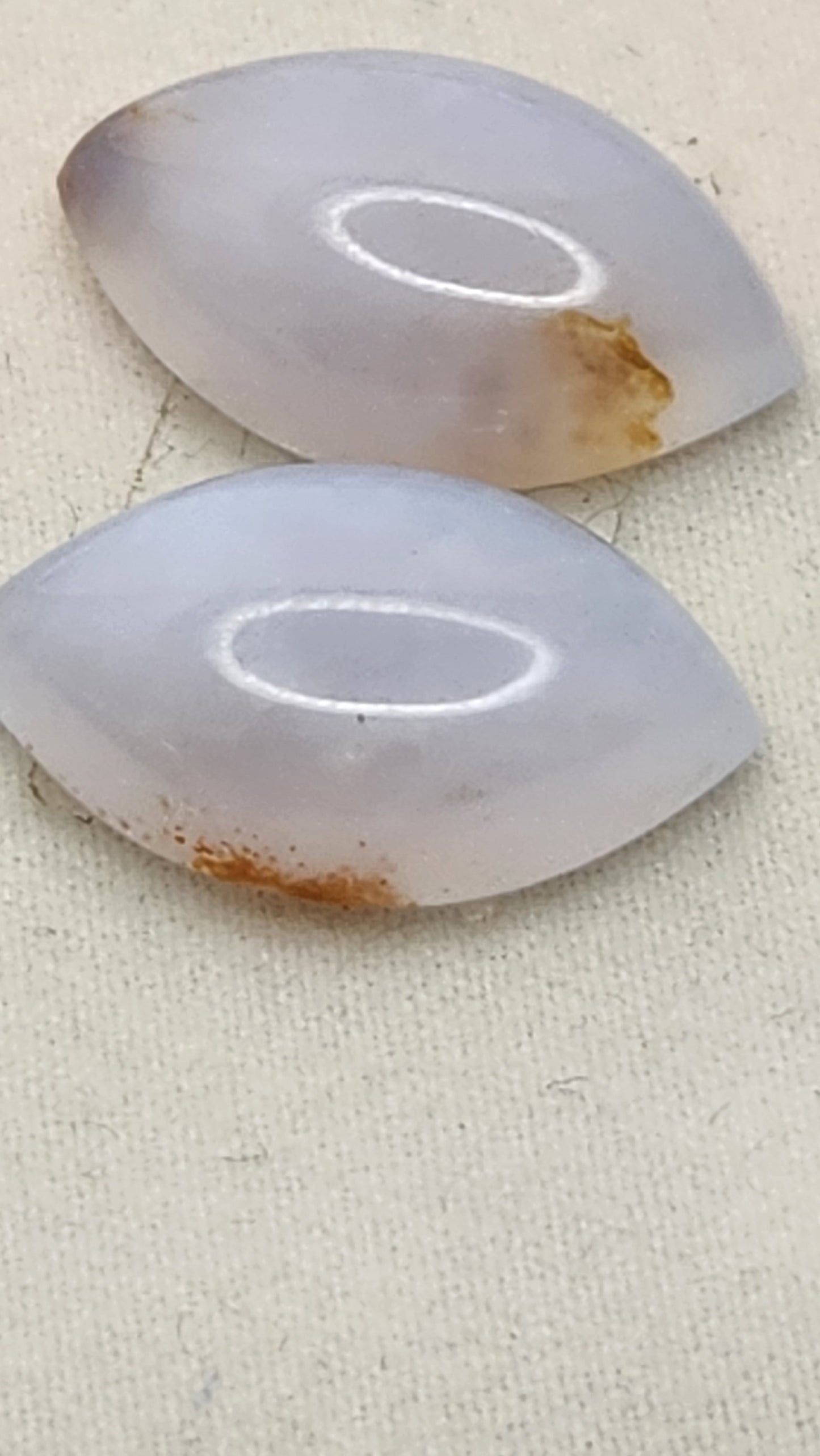 Gemstones Matched Pair Moon Stone 4.1 gr Earrings Size 25 mm x 14 mm 21 ct