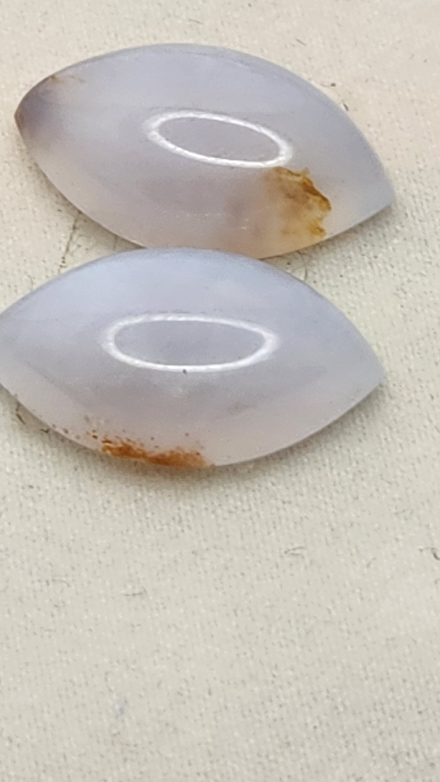 Gemstones Matched Pair Moon Stone 4.1 gr Earrings Size 25 mm x 14 mm 21 ct