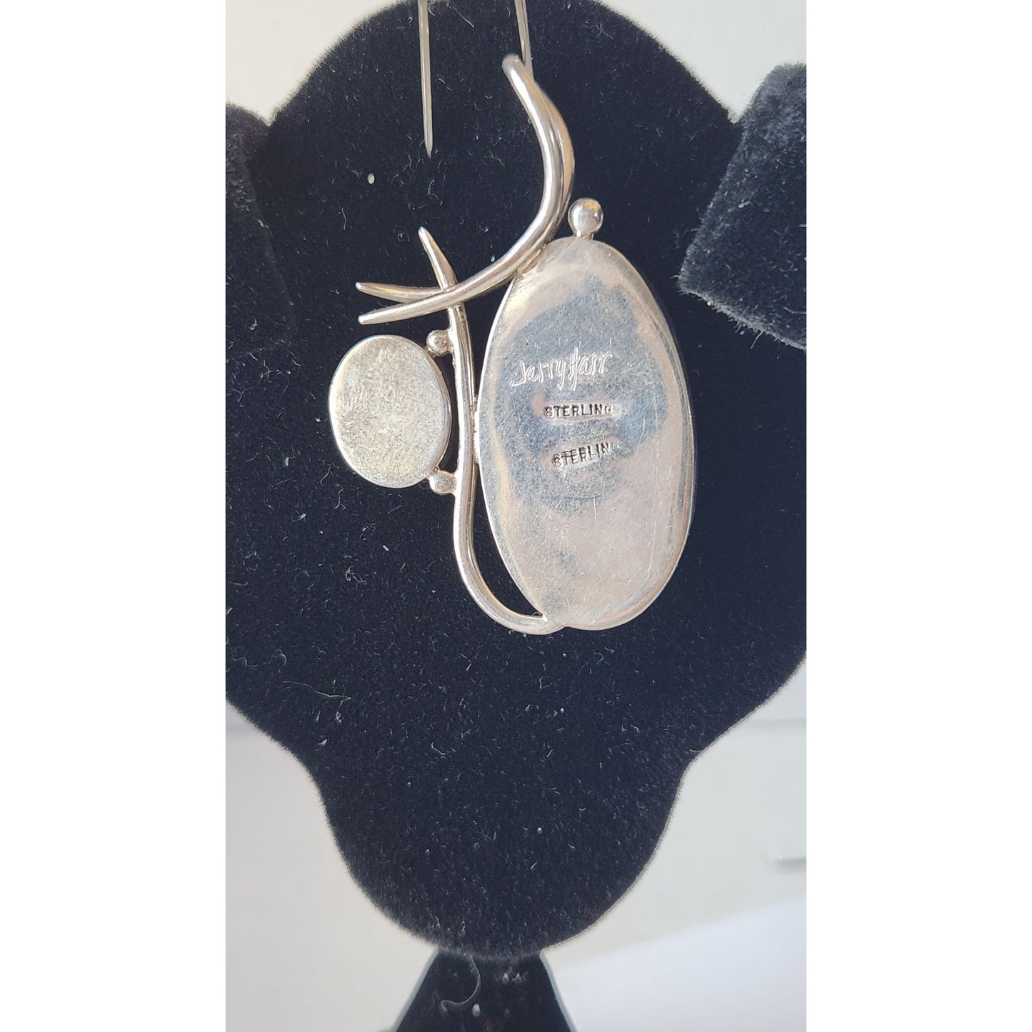 Pendant Jasper & Onyx 13.5 gr 15mm loop 925 Silver 50mm x 30mm