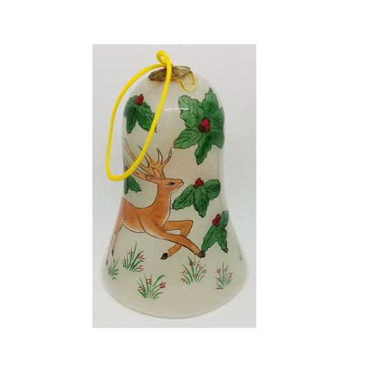 Ornament Hand Painted Glass Reindeer Bell Gaul Searson Limited San Francisco