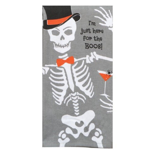 Kitchen Towel Kay Dee Designs I'm Here for the Boos Skeleton Glass Dual Purpose