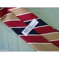 Tie Men's 100 % Polyester Beau Brummell Neck Tie Red Brown Black Stripe Narrow