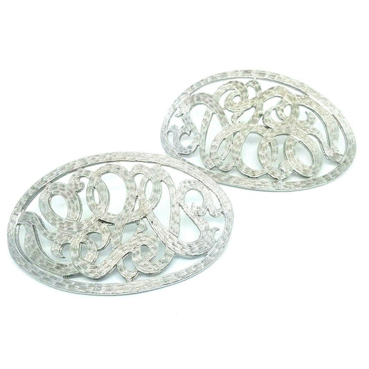 Shoe Clip Vintage 1950's Silver 2 1/4 " Long  1 " Wide