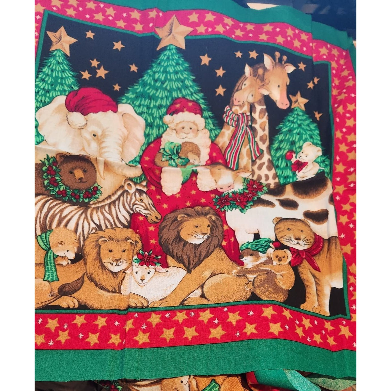 Craft Kit Holiday Napkin Panels 10 Pieces 23" x 17" Santa Tree Star Mouse Tiger Lion Elephant Zebra Lamb