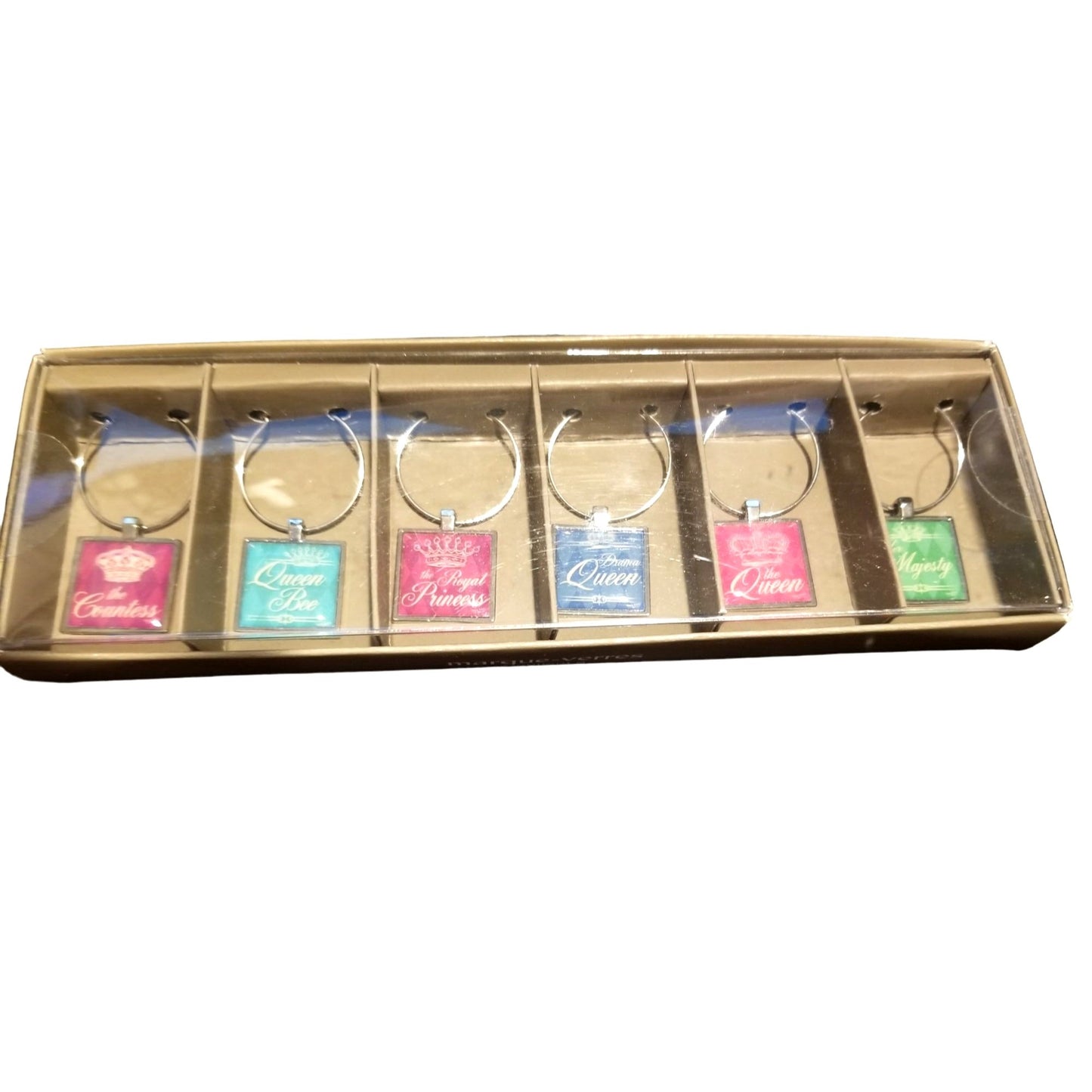 Wine Charms Set of 6 Countess Queen Bee Royal Princess Drama Queen The Queen Her Majesty