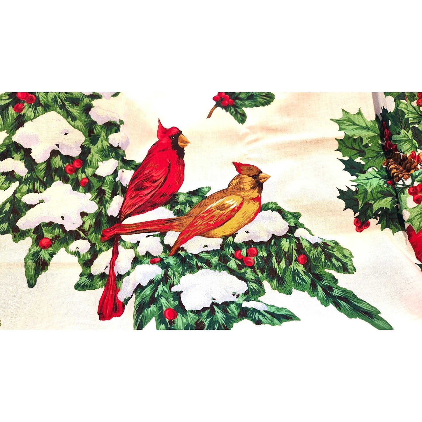 Craft Kit  Christmas Greenery Wearable Art Flowers Birds Ribbon Bows 46" x 36"
