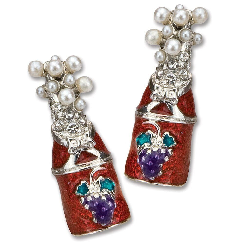 Earrings Epic Products Red Champagne Bottle Shaped Multicolor Stud