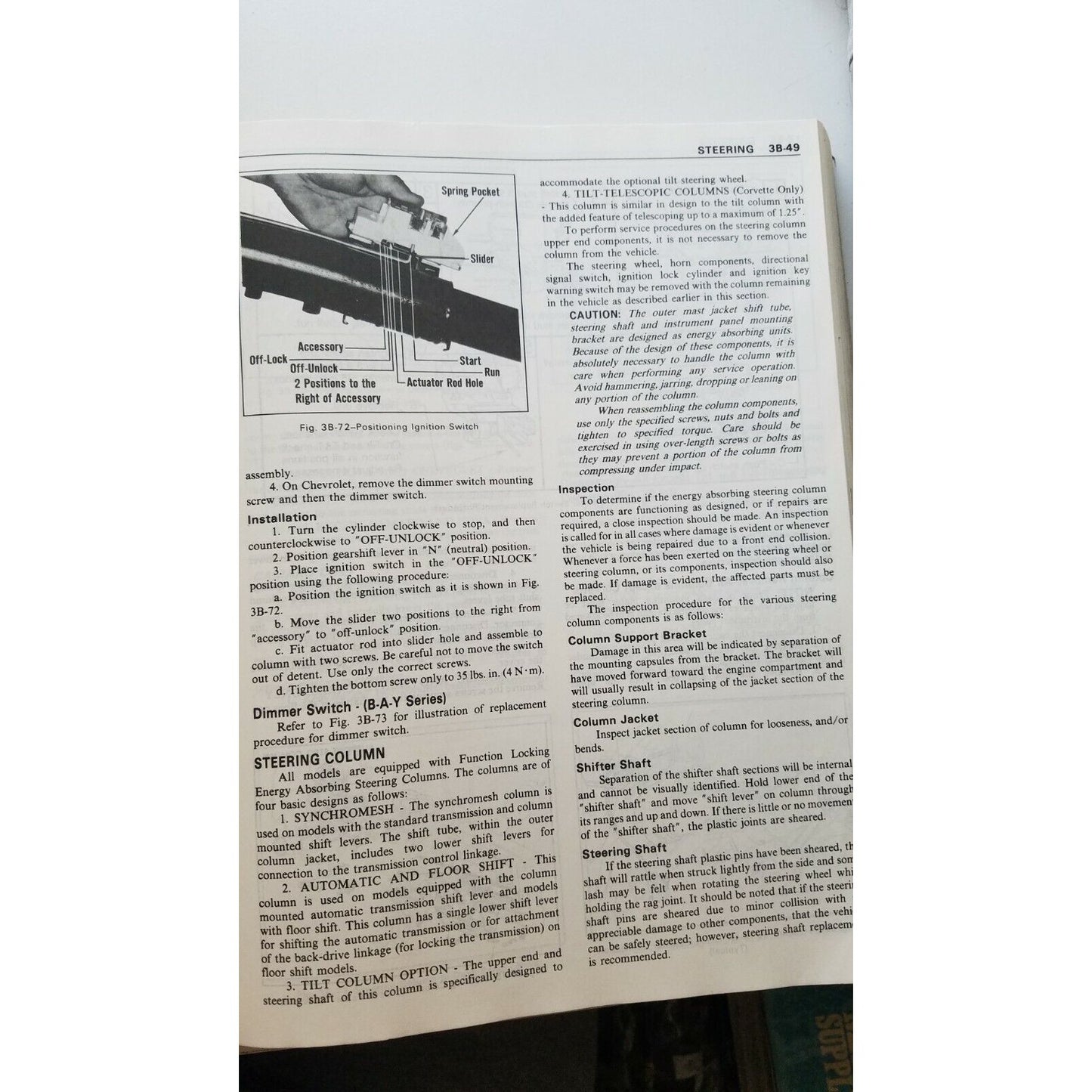 1978 Chevrolet Malibu Camaro Monte Carlo Nova Corvette Auto Service Manual