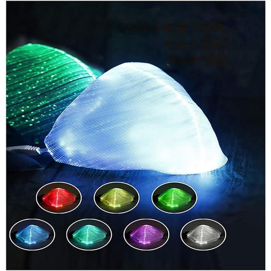 Face Mask LED Light up Face Mask 7 Color Lights USB Rechargeable Glowing Luminous Mask