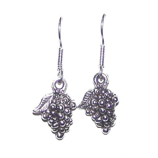 Earrings Metal Grape Cluster Charm Sterling Wire 1 "